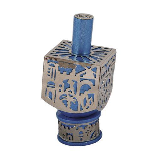 Jerusalem Pattern Cut Out Dreidel Blue